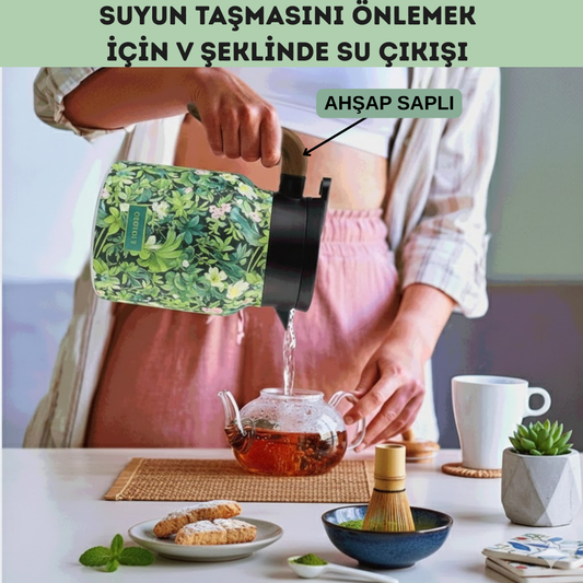 Vintage Çiçekli Çay Termosu