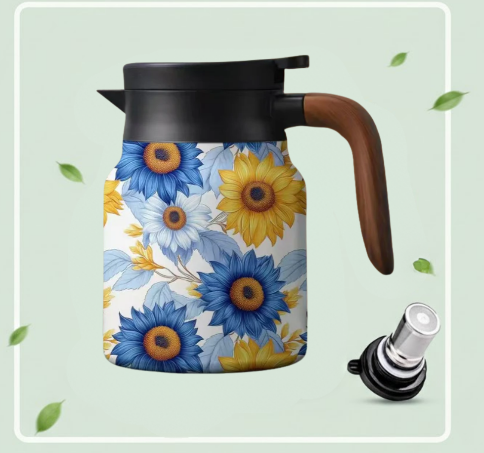 Vintage Çiçekli Çay Termosu