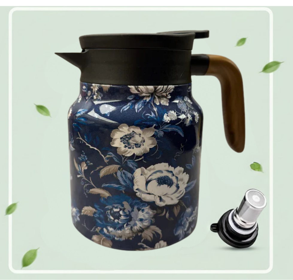 Vintage Çiçekli Çay Termosu
